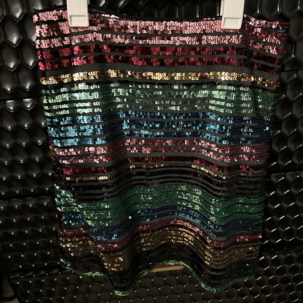 Anthropologie sequin skirt. Mid thigh length
